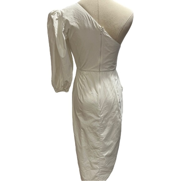 Sau Lee Jolene One Shoulder Cutout Ruched Asymmetrical Poplin Dress Sz XXS - Picture 15 of 15